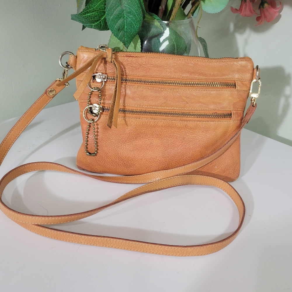 PIETRO ALLESANDRO NY Tan Leather Crossbody Bag CAMEL BROWN
